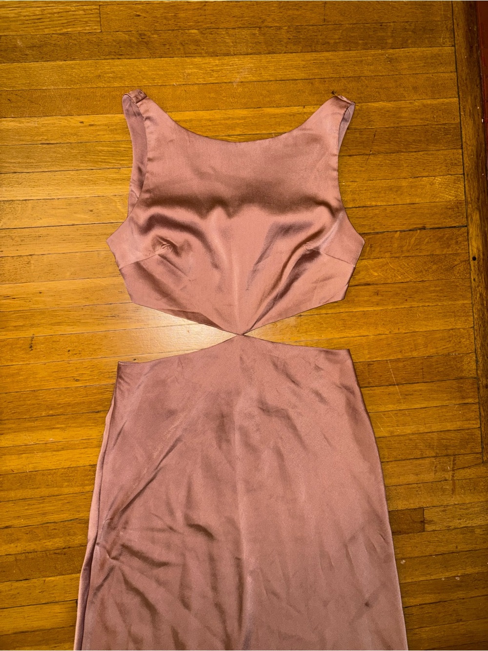 Women's Dusty Rose Satin Cut-Out Dress